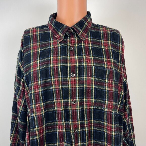 LL Bean Scotch Plaid Flannel Shirt Mens Size 2XL Button Down Multi Color - Picture 1 of 4